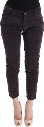 Ermanno Scervino Womens Velvet Straight Leg Pants - Dark Grey