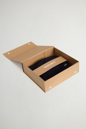 Woolrich donna Set regalo con berretto e sciarpa Blu Taglia ONE