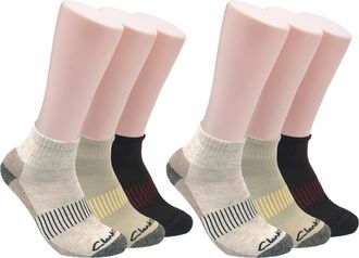 Clarks Mens Casual Half Cushion Anklet Socks 6 Pair, Stone/Khaki/Brown, Mens 7-12 Shoe, Stone/Khaki/Brown, 5-12 UK