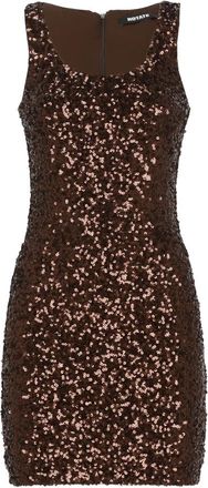 Rotate Sequins Sleeveless Dress - Dames - Feestkleedjes - Bruin - XS - Polyester - Kleedjes