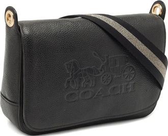 Coach Tas met omslag en logo-reli&euml;f - Zwart