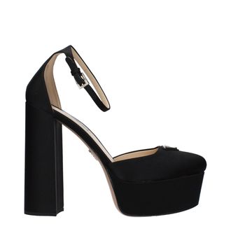 Prada Black Satin Platform Womens Pumps