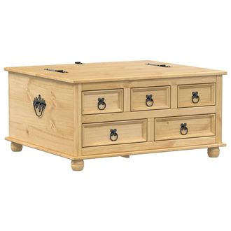vidaXL Caja De Almacenaje Corona Madera Maciza De Pino 90x78x45 Cm Vidaxl