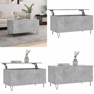 vidaXL Vidaxl Mesa De Centro Madera Contrachapada Gris Hormig&oacute;n 90x44,5x45 Cm