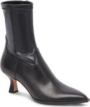Dolce Vita Arya Pointed Toe Bootie in Black Leather at Nordstrom Rack, Size 5