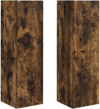 vidaXL Mueble De Tv Montado En La Pared 2 Pcs Roble Ahumado Vidaxl