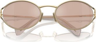 Miu Miu 54mm Oval Sunglasses in Pale Gold at Nordstrom