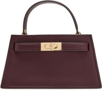 Tory Burch Lee Radziwill Mini Pebbled Leather top Handle bag - Burgundy - One Size