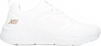Xti Womens Casual Mini Wedge Lace-Up Sneakers In White