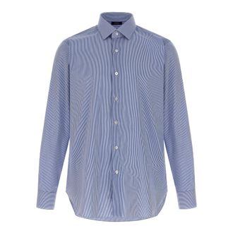 Barba Heren, Overhemden, Blauw, Maat: XL Katoen