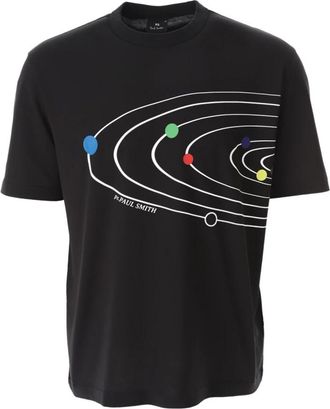 Paul Smith Solar System Tee - Heren - T-shirts - Zwart - 2XL - Katoen - Tops