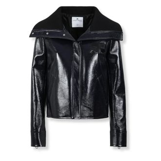 Courr&egrave;ges Chaqueta con cremallera y cuello alto - Jackets - Mujer - Azul - M