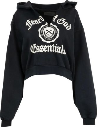 Fear of God Felpa crop con cappuccio - Nero