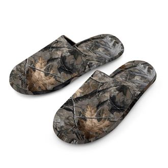 Generic Brown Camouflage Hunting Wilderness Mens House Slippers Slip Indoor Slipper On Shoes Warm Outdoor