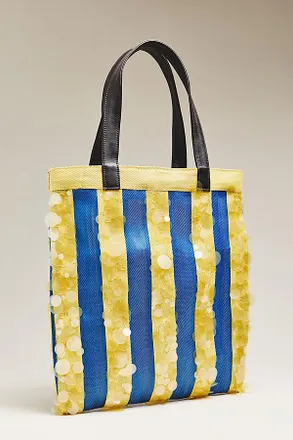 Chan Luu Striped Sequin Market Tote Bag