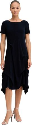 Joseph Ribkoff Kleedjes, Dames, Blauw, S, Polyester, Boat Neck Trapeze Jurk