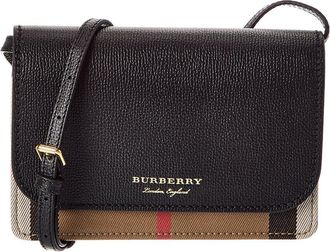 Burberry Check Canvas & Leather Crossbody