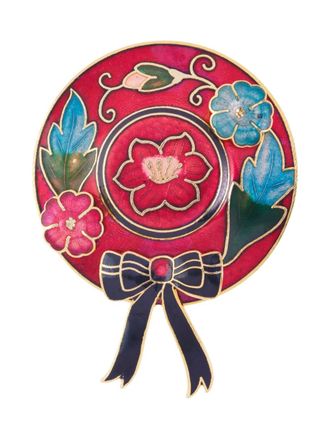 Susan Caplan Vintage 1980s Bonnet brooch - Red