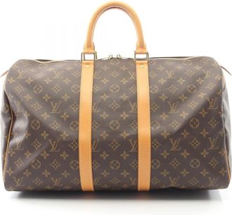 Louis Vuitton Brown Monogram Coated Canvas Leather Boston Bag (Pre-Owned)