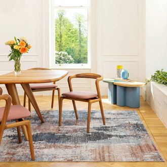 Kukoon Blue Grey Multi Colour Abstract Machine Washable Soft Area Rug | Size: 240 cm x 330 cm