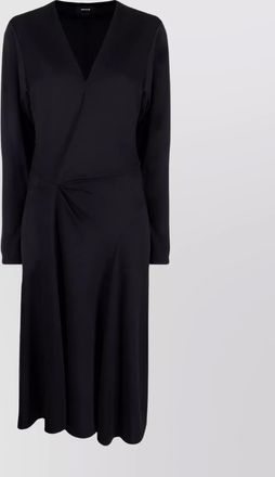 Isabel Marant draped v-neckline midi dress with long sleeves