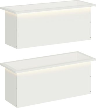 vidaXL Jardinera Para Jard&iacute;n Con Luces Led 2 Uds. Blanco Vidaxl
