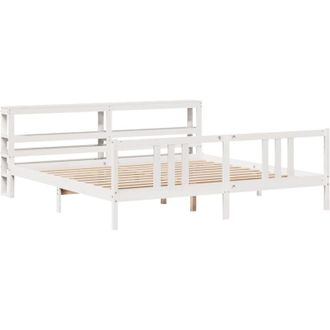 vidaXL Vidaxl - Estructura De Cama Con Cabecero Sin Colch&oacute;n Blanco 200x200 Cm