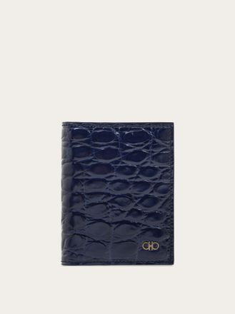 Ferragamo Men Gancini credit card holder Blue