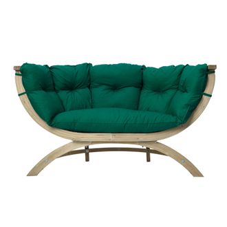 Amazonas Sandals Amazonas Globo Siena Due 2-Seater Wooden Garden Sofa - Premium Agora Fabric Cushions - 200kg in Green
