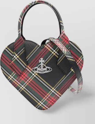 Vivienne Westwood heart check plaid shoulder bag