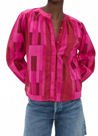 Natalie Martin Tolan Shirt In Sea Glass Cotton Pink