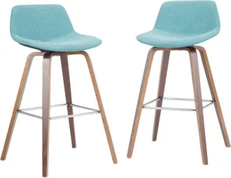 Simpli Home Set Of 2 Randolph Mid Century Modern 28In Bentwood Counter/ Bar Height Stools
