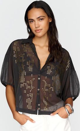 Pilcro Quincy Sheer Studded Blouse
