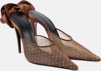 Magda Butrym Floral-applique embellished mesh mules