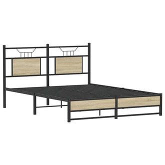 Berkfield Home Decorative Bed Frame without Mattress Sonoma Oak 137x190 cm Engin in Brown