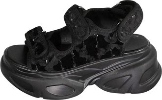 Generic Foreign Trade Plus Size High Heels Cool Slippers Spring And Summer New Styles Thick On Slippers For Women Toe Ring Sandals for Women Heel (Clear, 5.5)