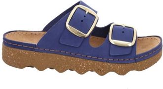 Rohde Slippers - Dames - Sandalen - Blauw - 37 EU - Leer - Schoenen