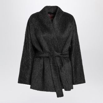 Max Mara Anthracite Cardigan Jacket In Wool And Alpaca