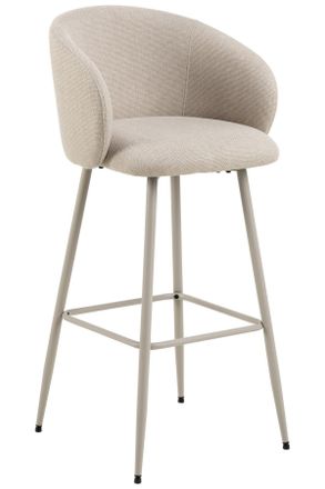 MID.YOU Mid.you Barhocker, Grau, Beige, Metall, Textil, Rundrohr, 54x105x52 cm, FSC Mix, Esszimmer, Barm&ouml;bel, Barhocker