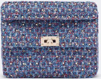 Valentino Garavani Rockstud Spike Medium tweed top-handle bag