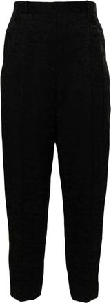 Elisabetta Franchi logo-jacquard trousers - women - Cotton/Viscose/Acetate - 40 - Black