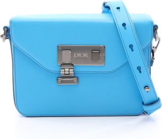 Dior Blue Leather Handbag Shoulder Bag (Pre-Owned)