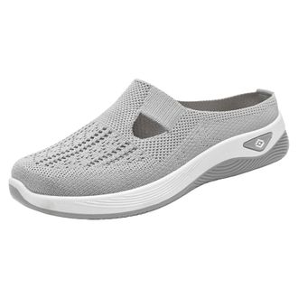Generic Slip On Trainers Women Wide Fit Ladies Woven Breathable Walking Running Shoes Comfortable Arch Support Soft Sole Athletic Tennis Sneakers Non Slip Low