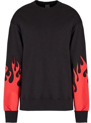 8 by YOOX PRINTED ORGANIC COTTON LOOSE-FIT CREWNECK