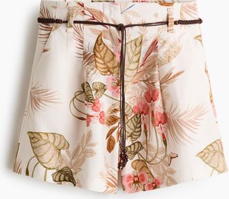 H&M Shorts aus Leinengemisch - White
