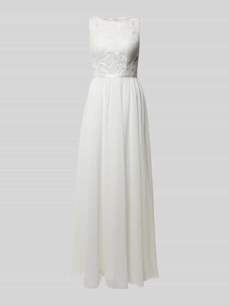 Luxuar Luxuar Abendkleid mit Spitzenbesatz in Offwhite, Gr&ouml;&szlig;e 38
