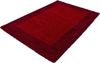 Nazar Rugs Alfombra shaggy bicolor para sal&oacute;n Rojo-240x340