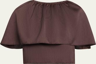 Vince Pliss&eacute; Satin Cape Top