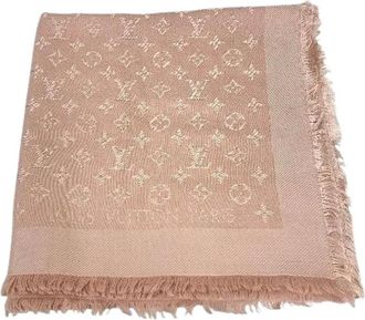 Louis Vuitton Pre-owned Scarves, female, Pink, Size: ONE SIZE Pre-owned Monogram Silk Wool Stole