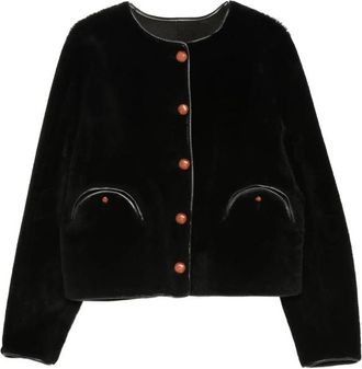 Blaz&eacute; Milano Button-up Shearling Jacket